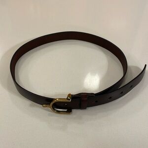 equestrian brown leather riding belt 33.5 inches long